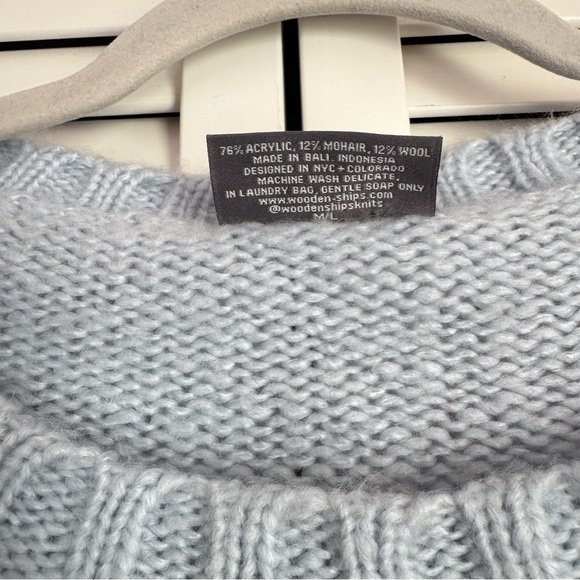 Wooden Ships Tomboy Slouchy Blue Crewneck Sweater Lightweight Size M/L - Picture 6 of 9